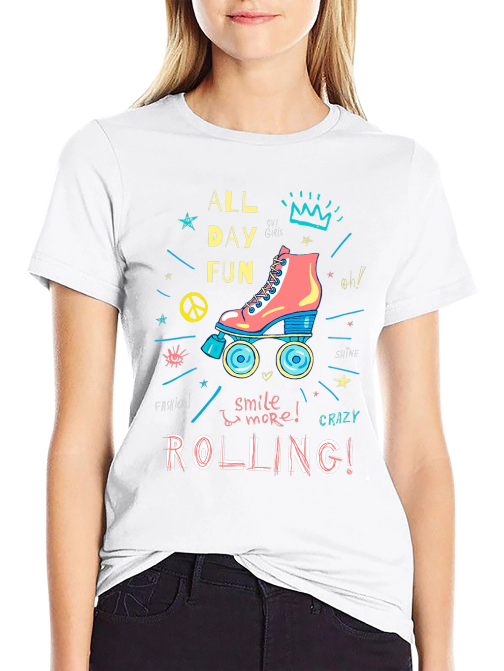 All Day Fun Roller Skate Graphic T-Shirt