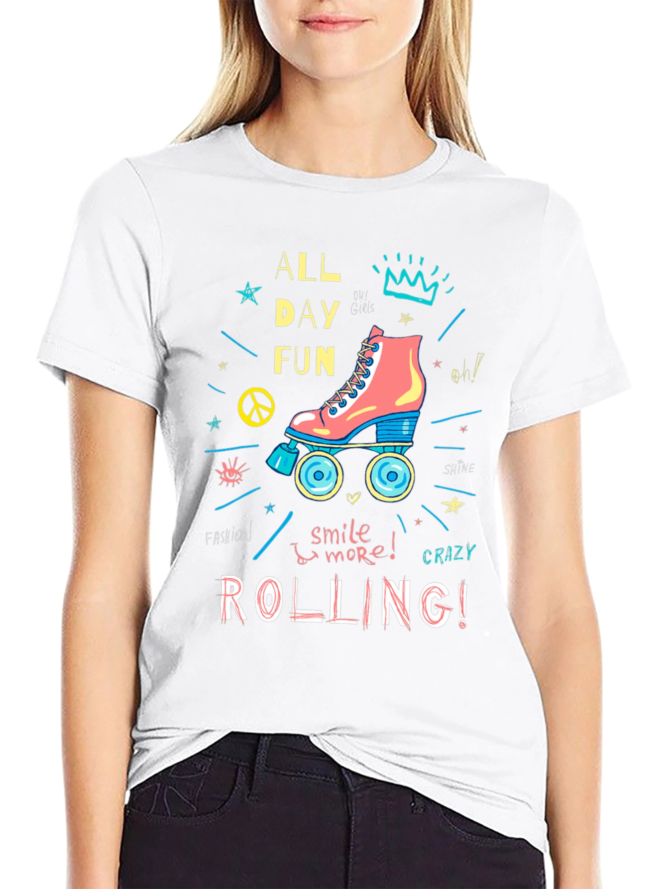 All Day Fun Roller Skate Graphic T-Shirt