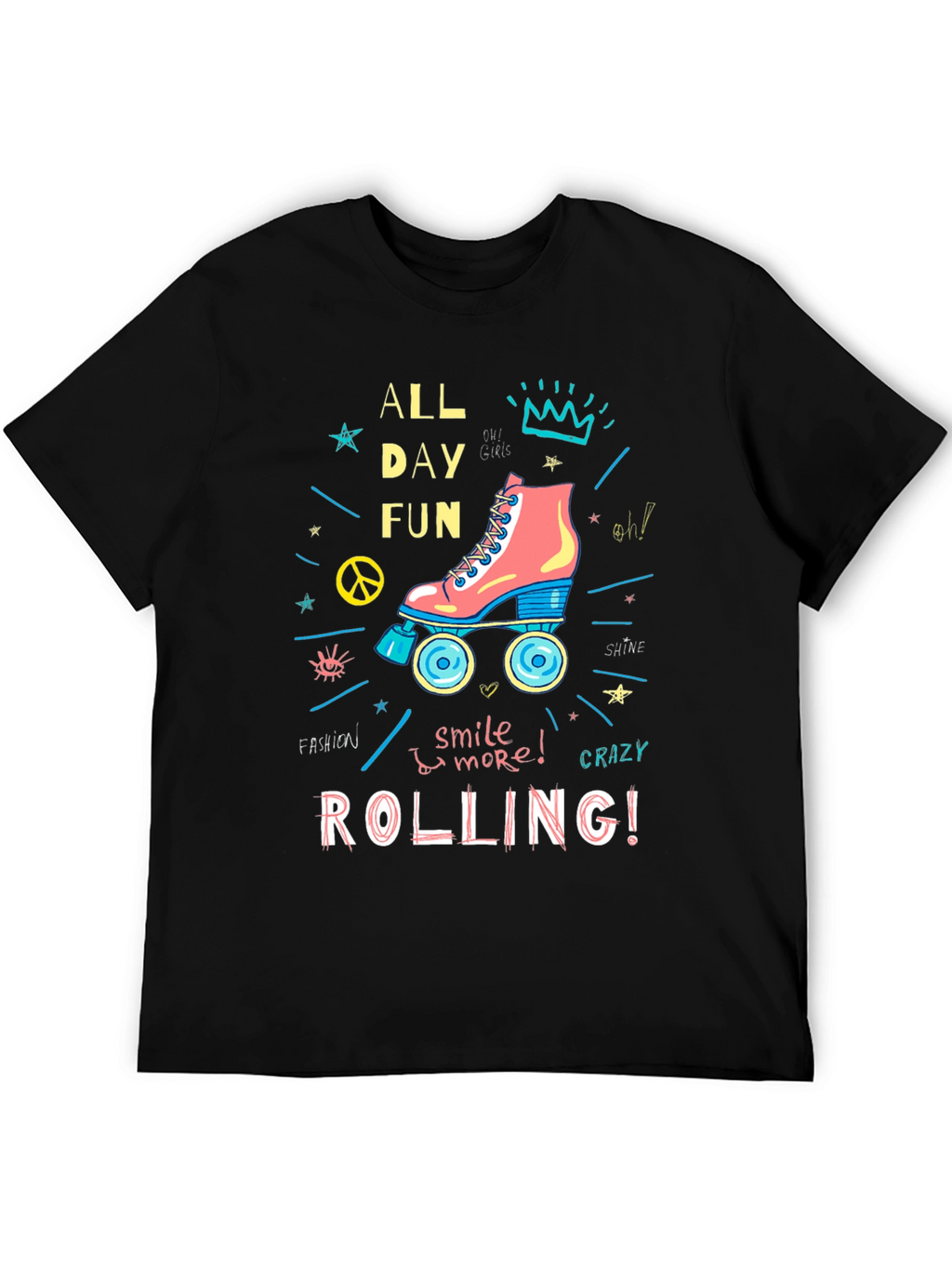 All Day Fun Roller Skate Graphic T-Shirt