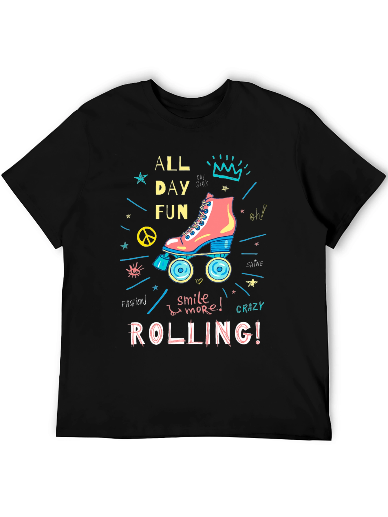 All Day Fun Roller Skate Graphic T-Shirt