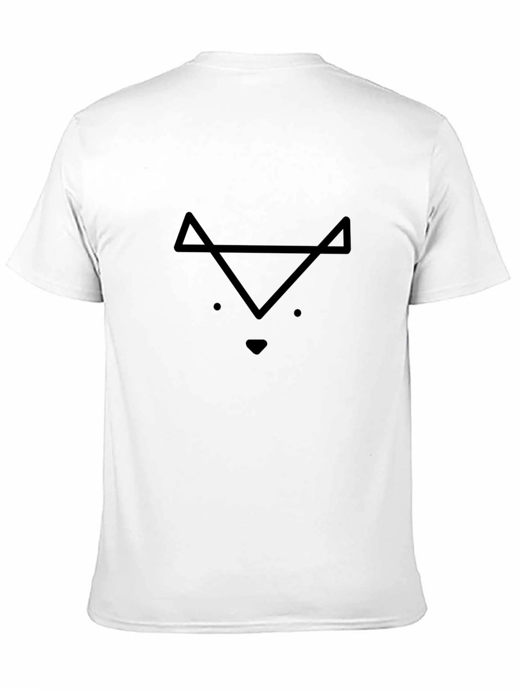 Minimalist Geometric Fox Graphic Black T-Shirt