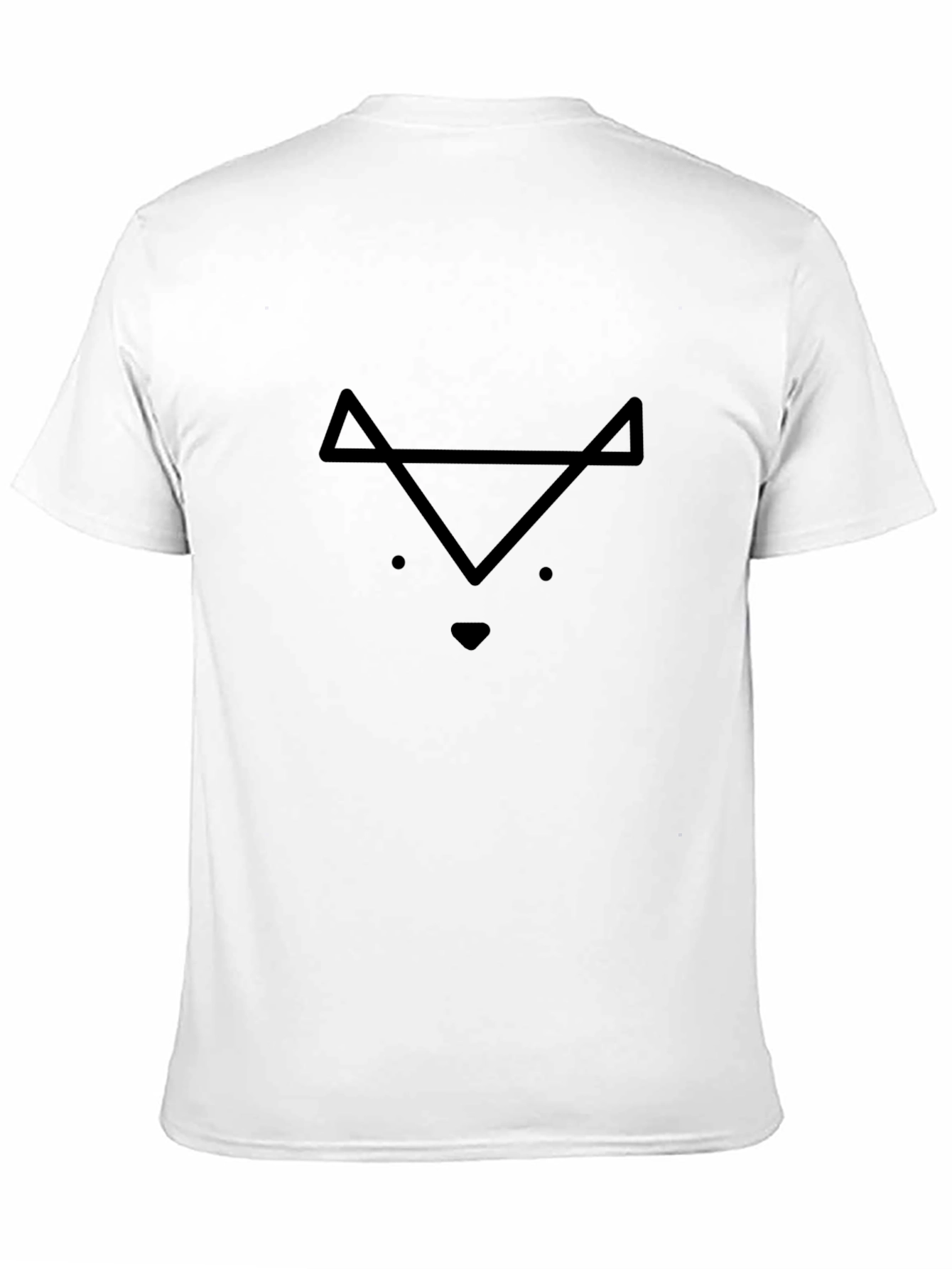 Minimalist Geometric Fox Graphic Black T-Shirt