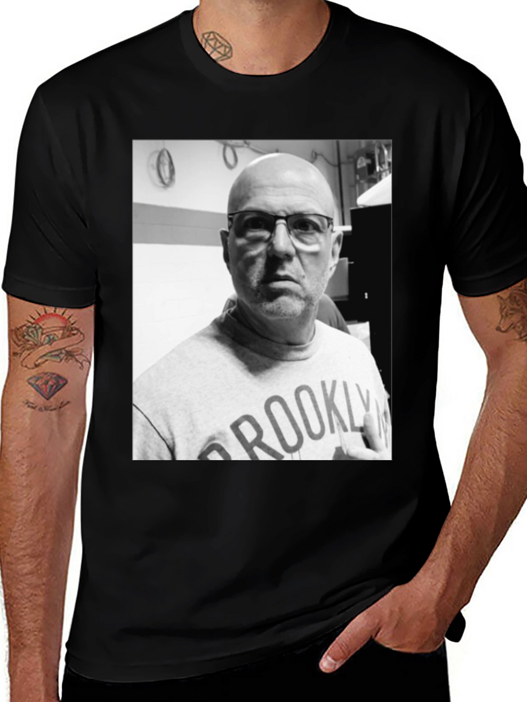 Mans T-Shirt with Black & White Portrait