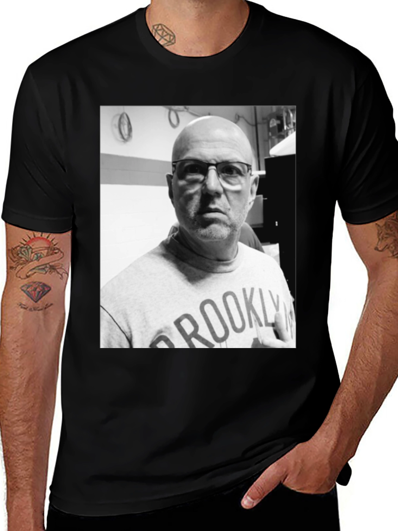 Mans T-Shirt with Black & White Portrait