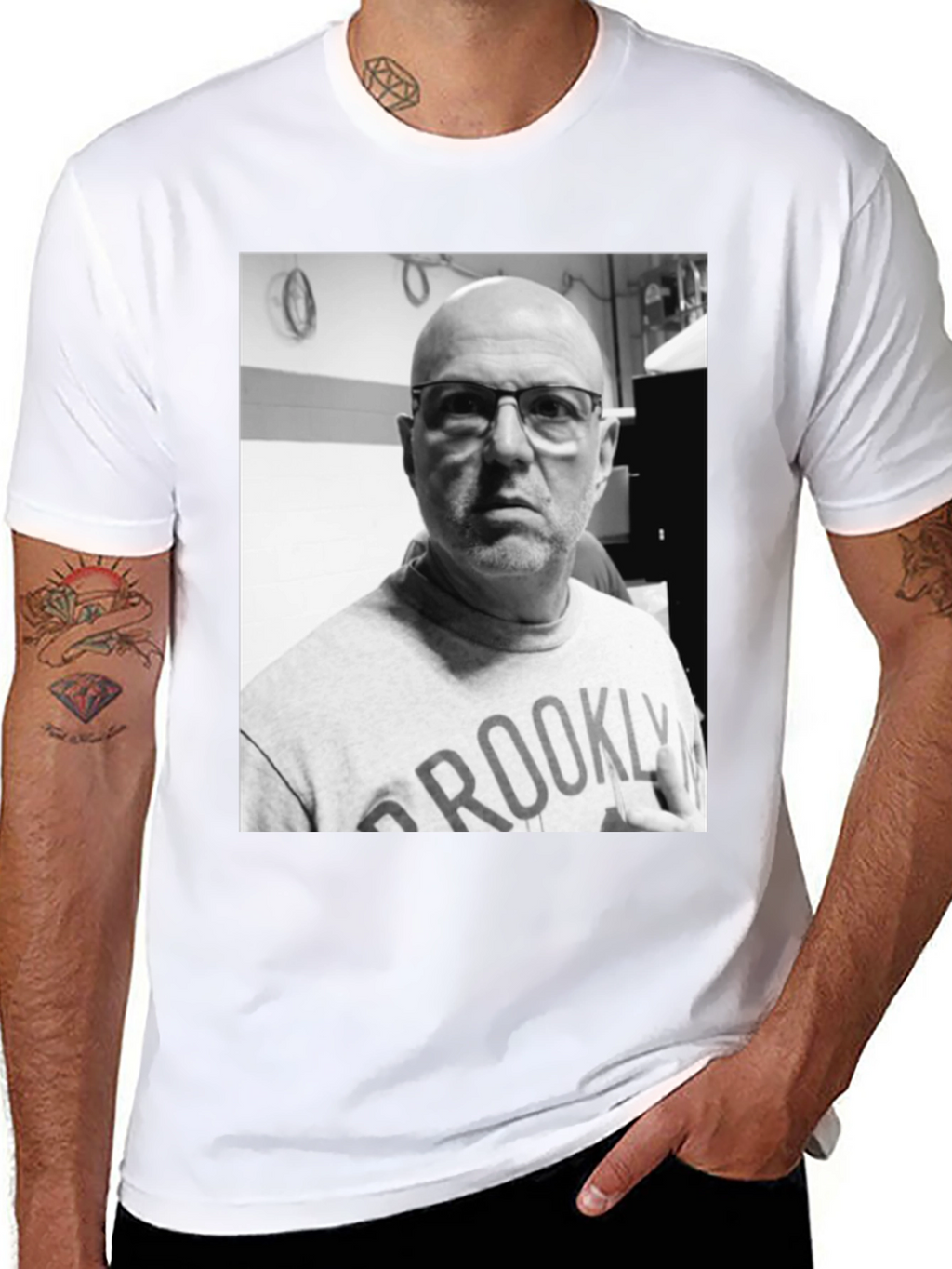 Mans T-Shirt with Black & White Portrait