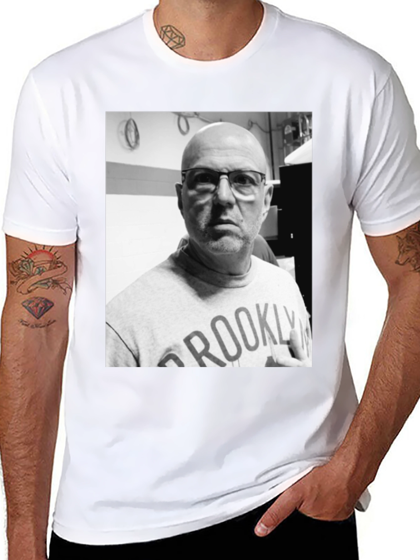 Mans T-Shirt with Black & White Portrait