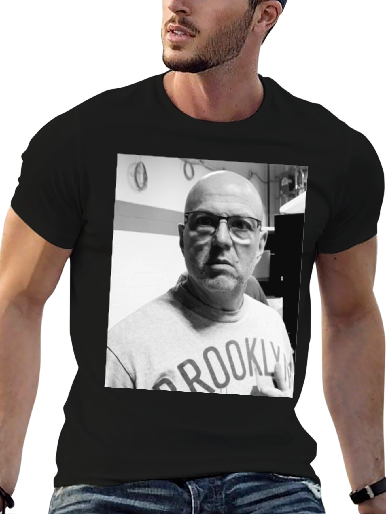 Mans T-Shirt with Black & White Portrait