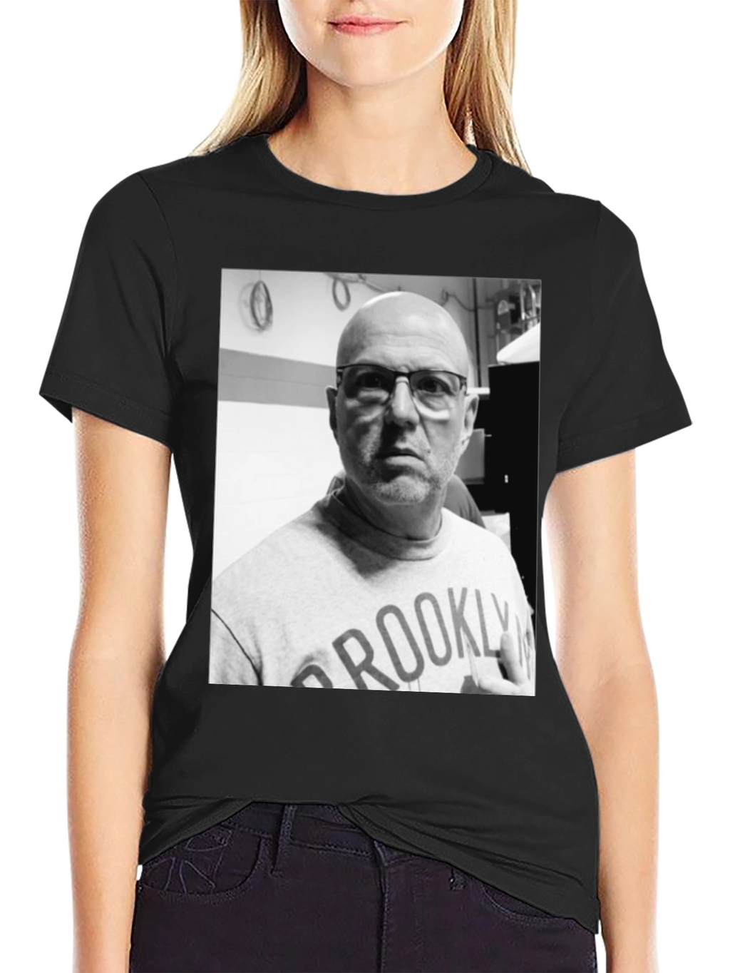 Mans T-Shirt with Black & White Portrait
