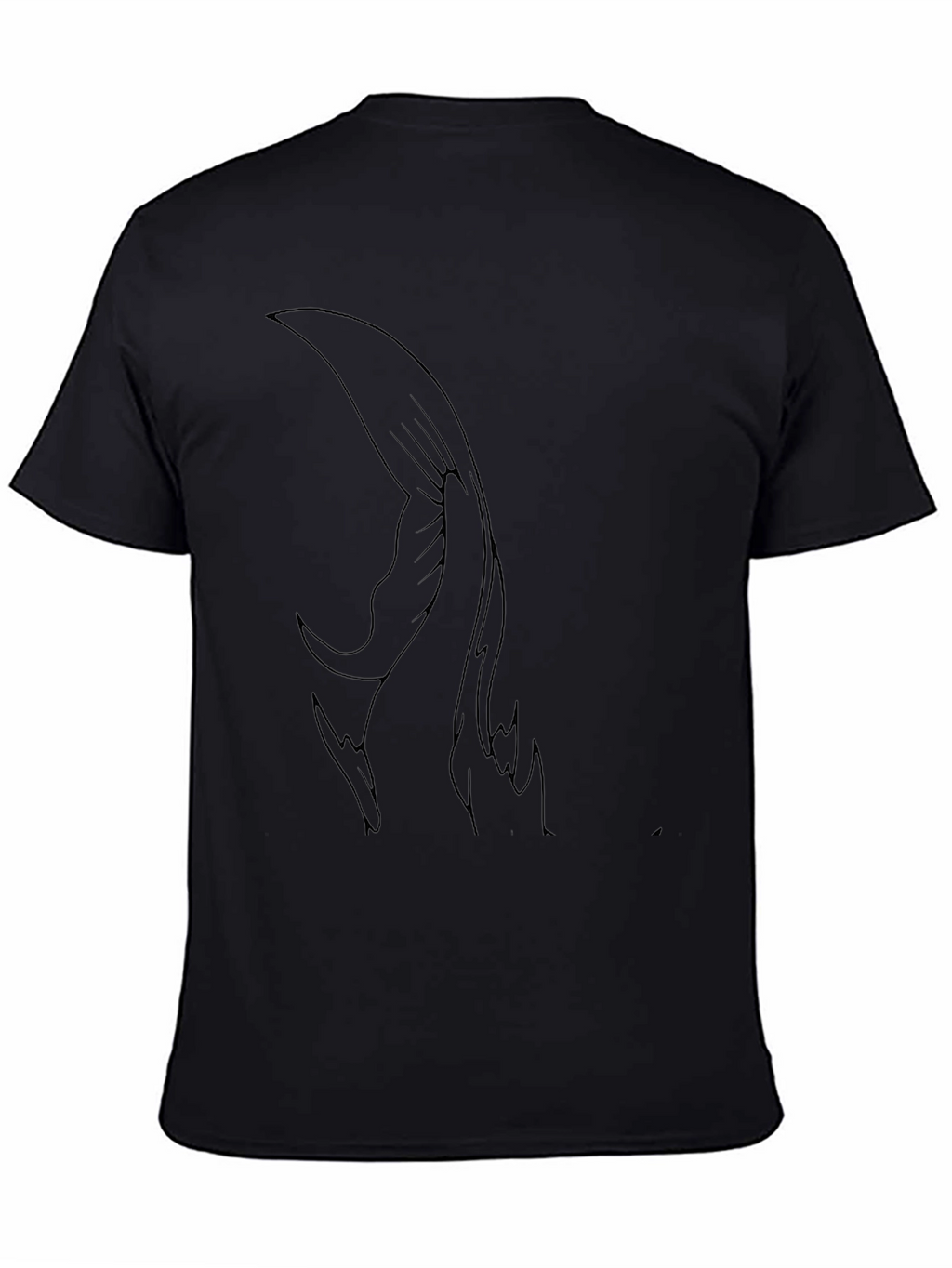 Mens Black Graphic Tee - Abstract Wing Design