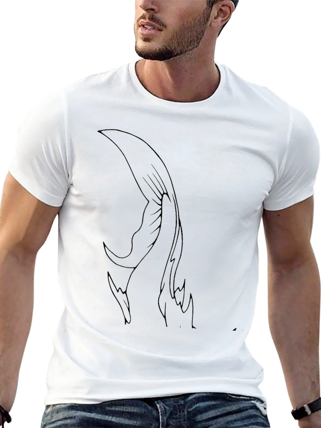 Mens Black Graphic Tee - Abstract Wing Design