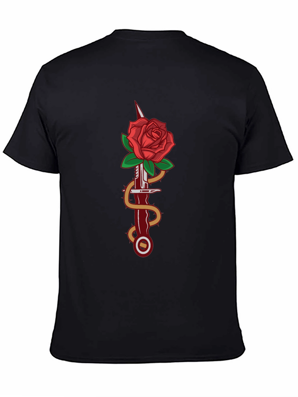 Rose & Dagger Graphic Tee - Stylish Black T-Shirt