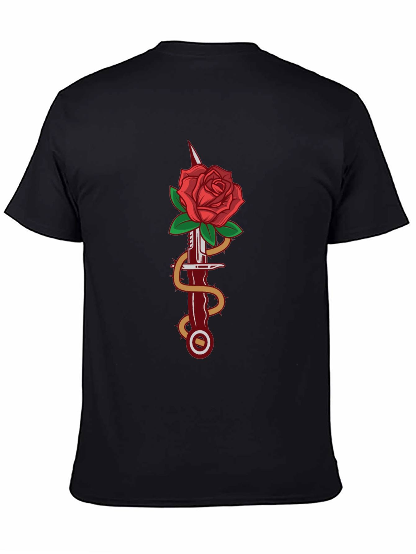Rose & Dagger Graphic Tee - Stylish Black T-Shirt