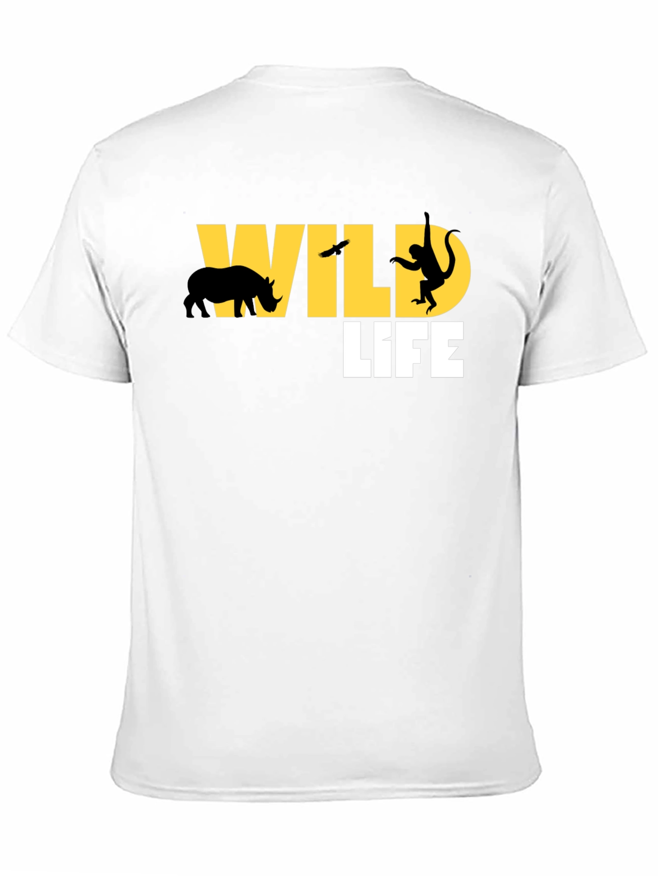 Wildlife Graphic Tee - Black Cotton T-Shirt