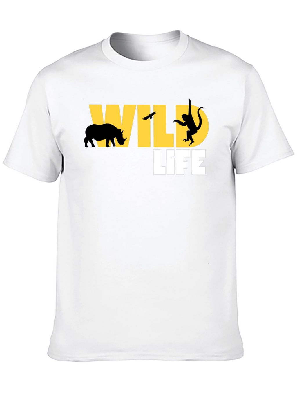 Wildlife Graphic Tee - Black Cotton T-Shirt