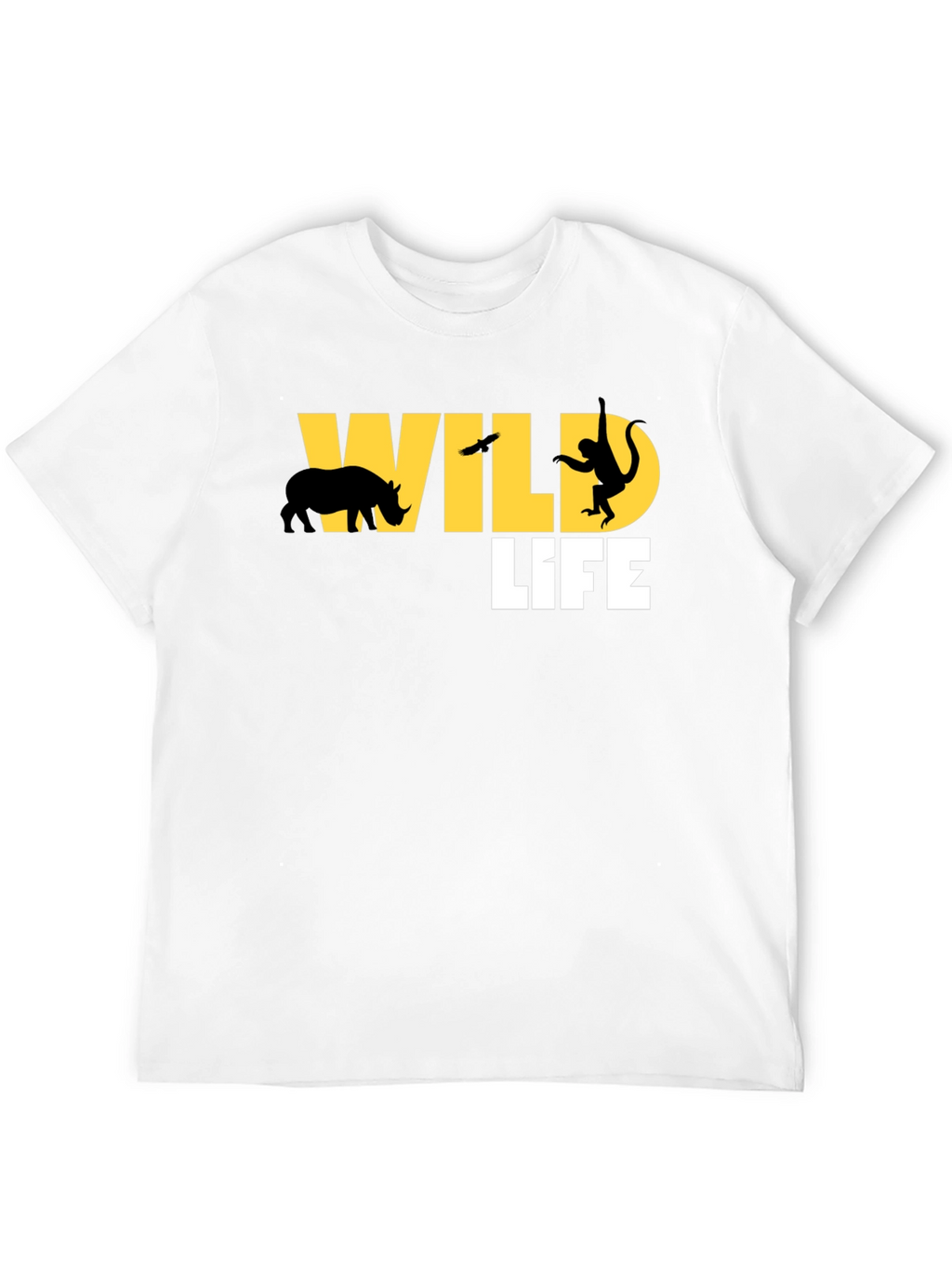 Wildlife Graphic Tee - Black Cotton T-Shirt