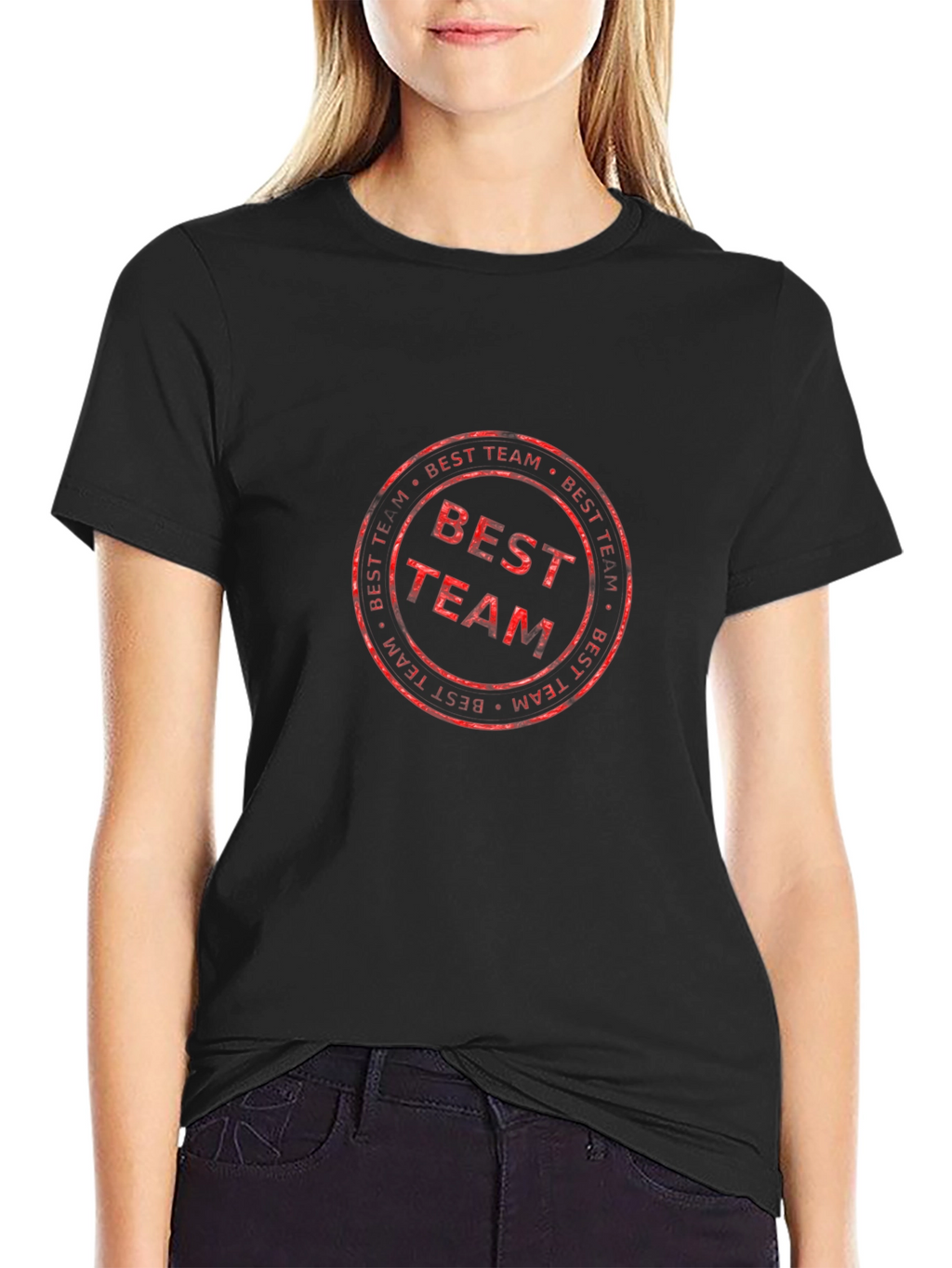 Best Team Graphic T-Shirt - Casual Black Tee
