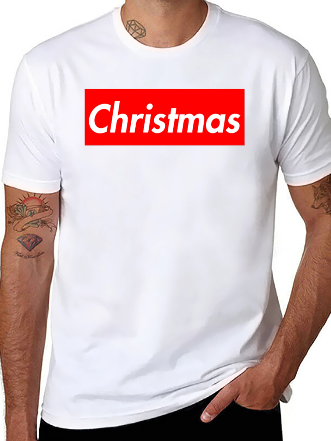 Christmas Red Box Logo Black T-Shirt