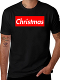 Christmas Red Box Logo Black T-Shirt