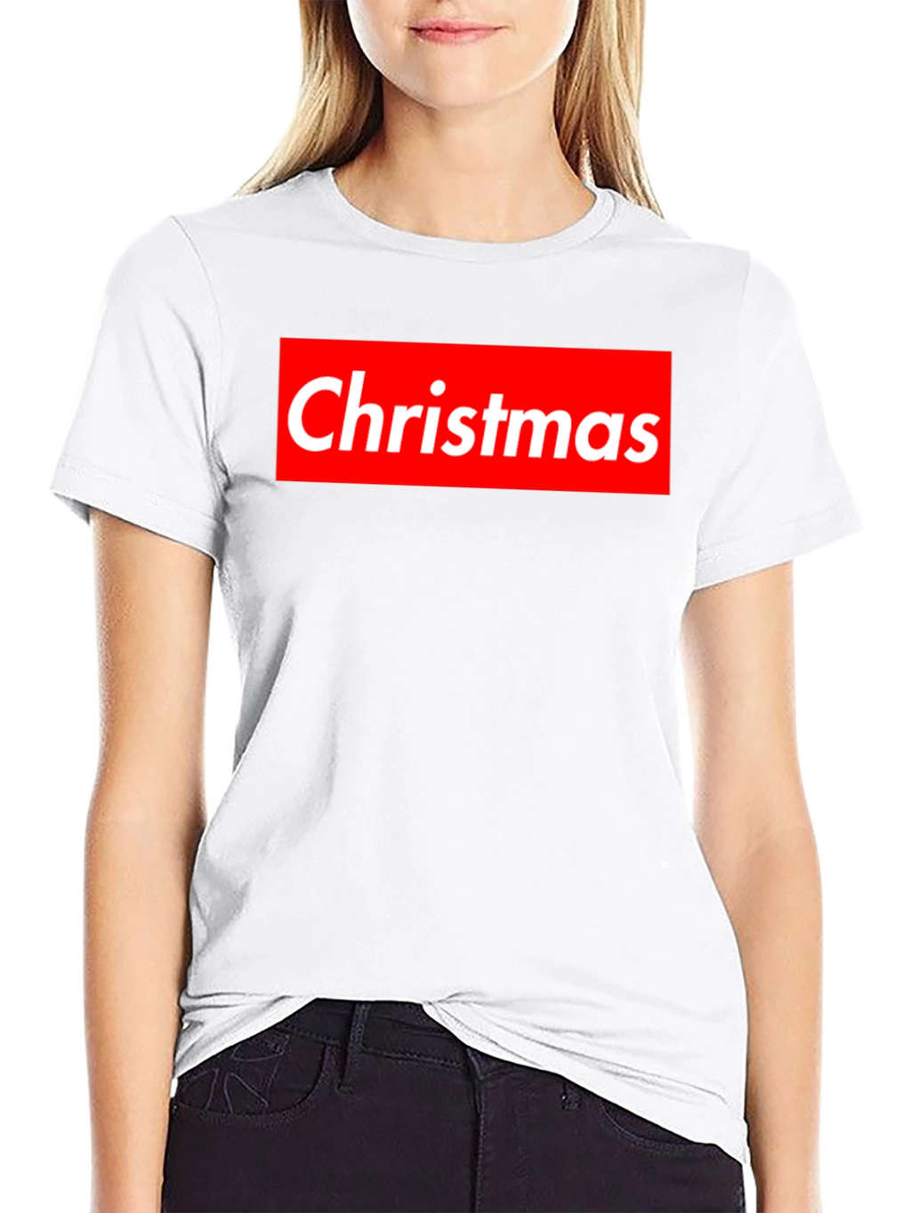 Christmas Red Box Logo Black T-Shirt
