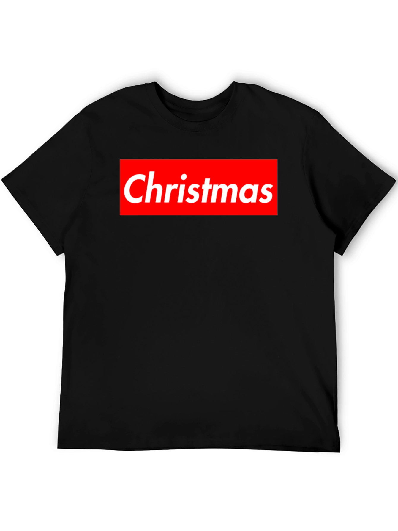 Christmas Red Box Logo Black T-Shirt