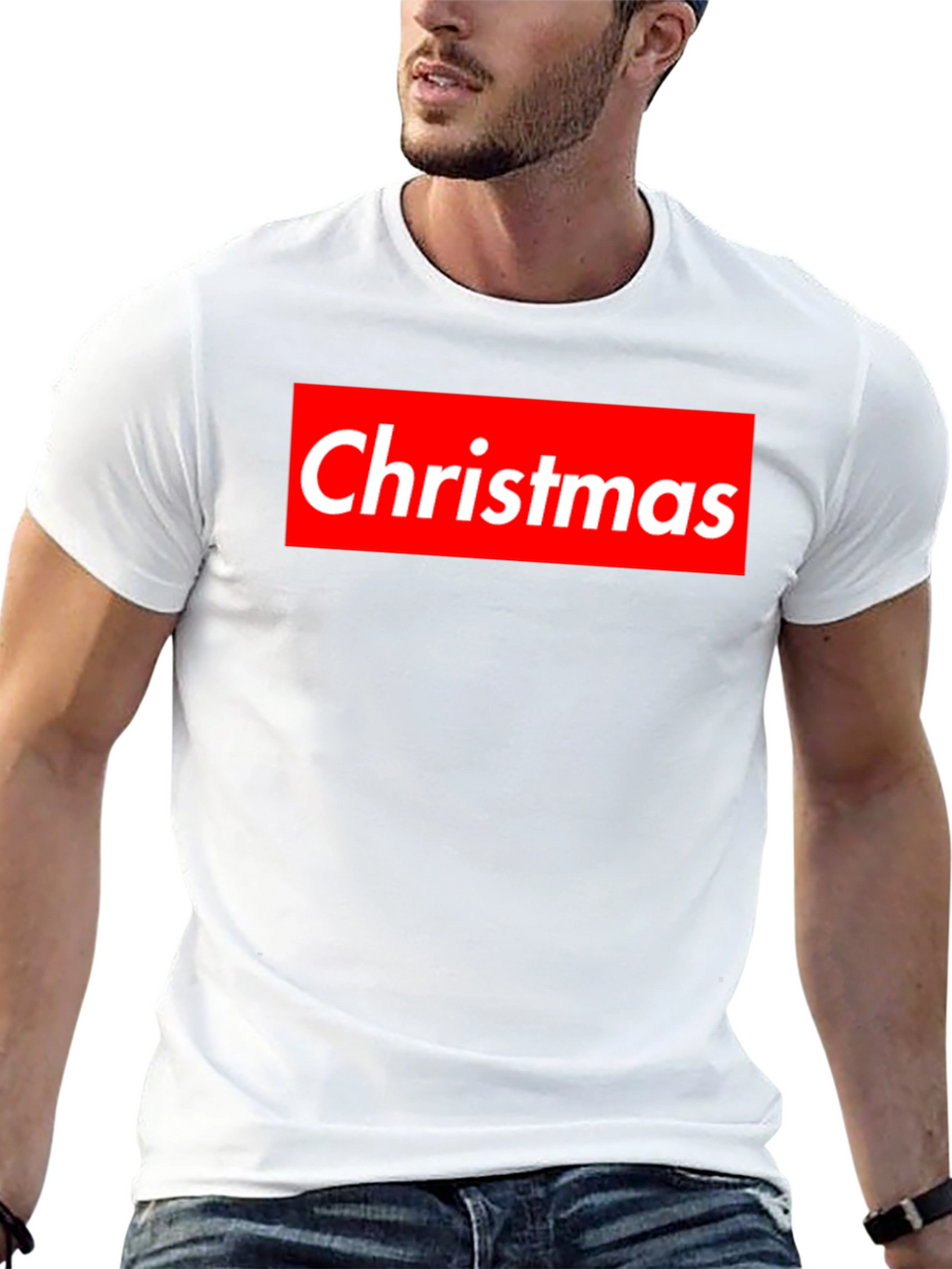Christmas Red Box Logo Black T-Shirt
