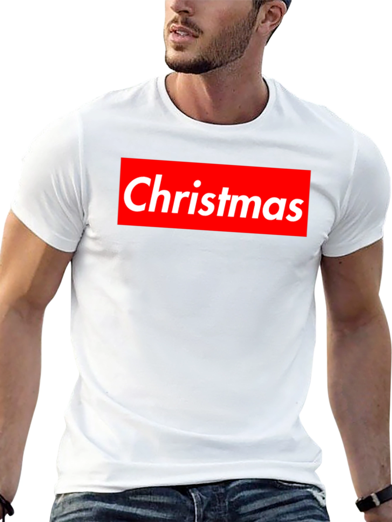 Christmas Red Box Logo Black T-Shirt