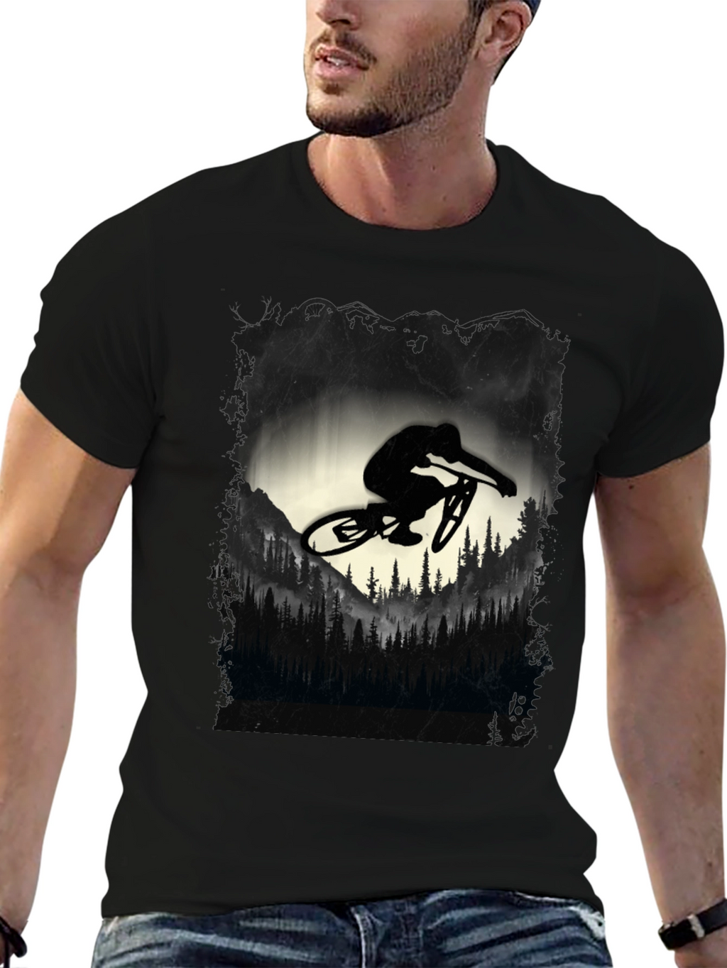 Mountain Biker Graphic Tee - Black