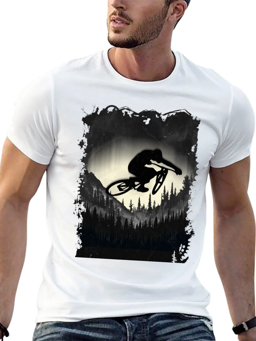 Mountain Biker Graphic Tee - Black