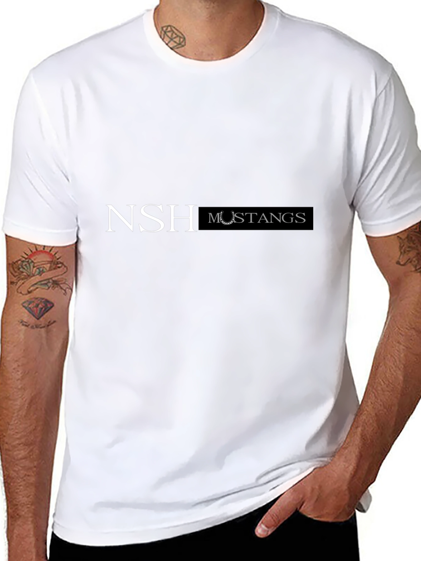 NSH Mustangs Black Graphic Tee - Unisex