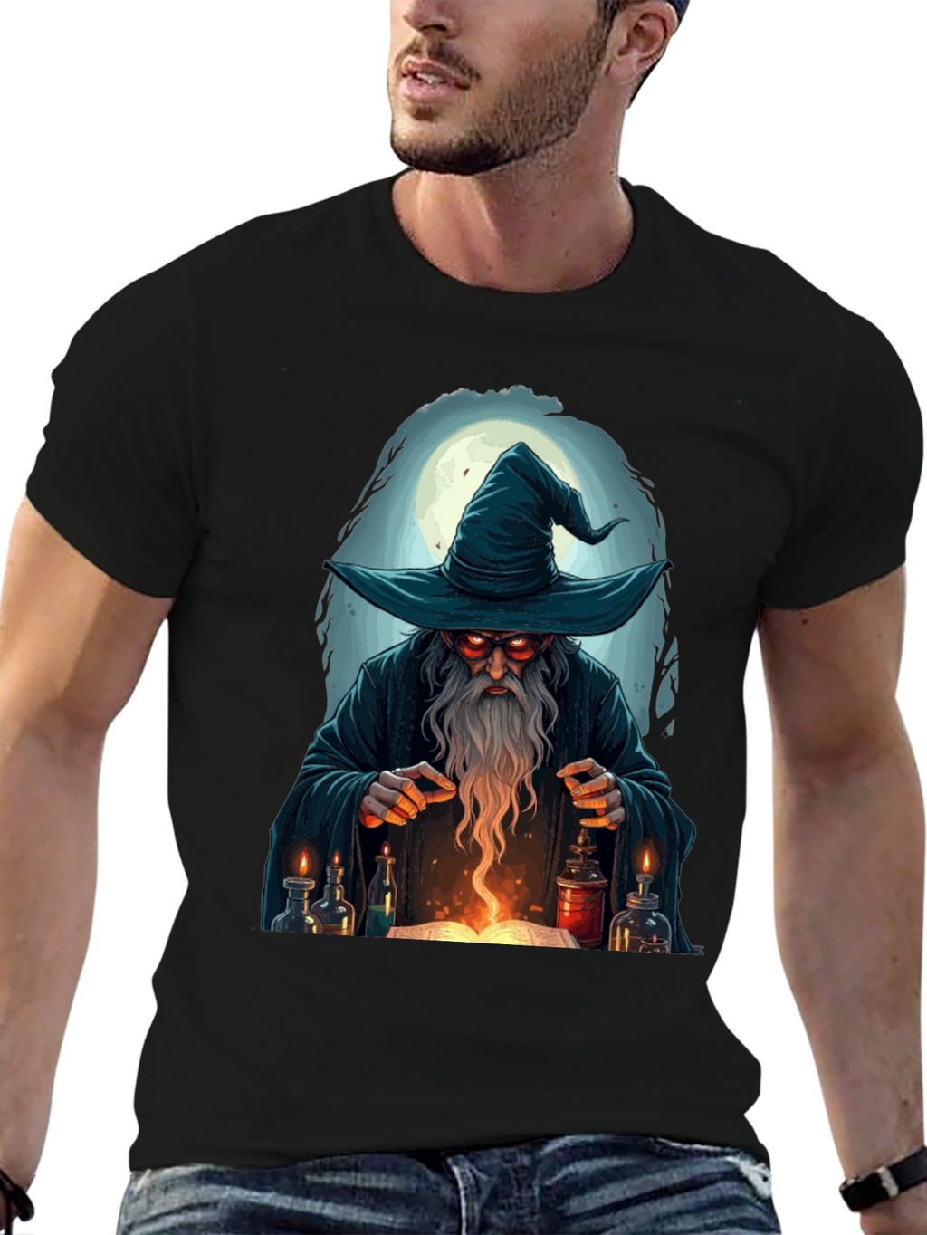 Wizard Graphic T-Shirt - Mystical Mage Design