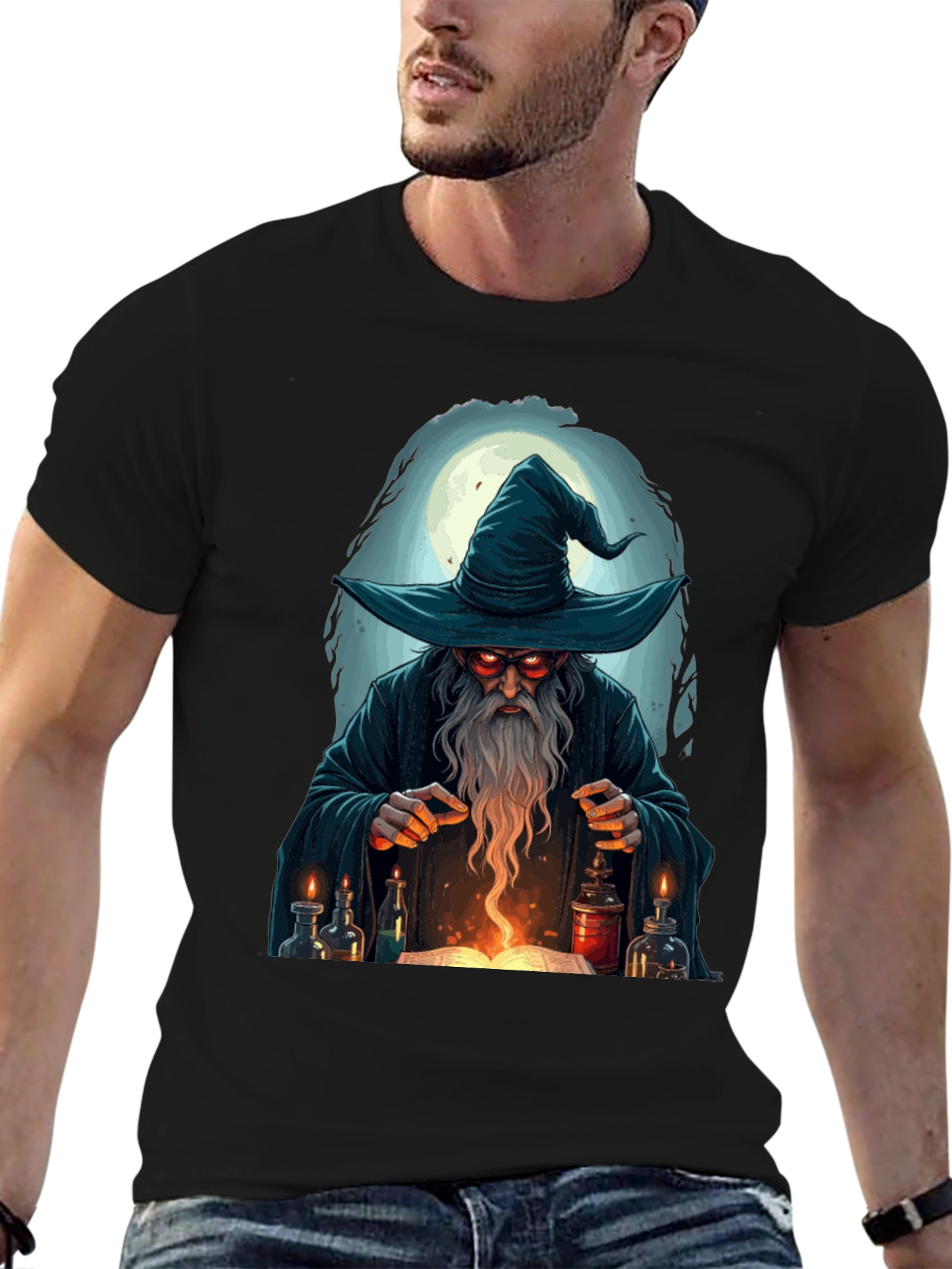 Wizard Graphic T-Shirt - Mystical Mage Design