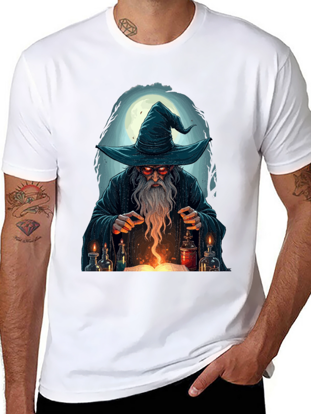 Wizard Graphic T-Shirt - Mystical Mage Design