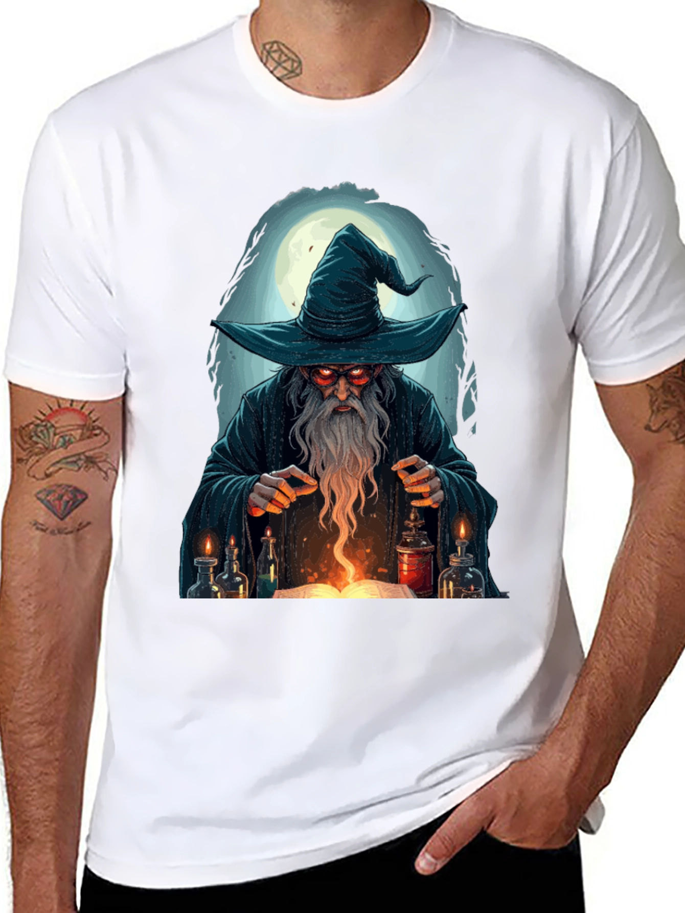 Wizard Graphic T-Shirt - Mystical Mage Design