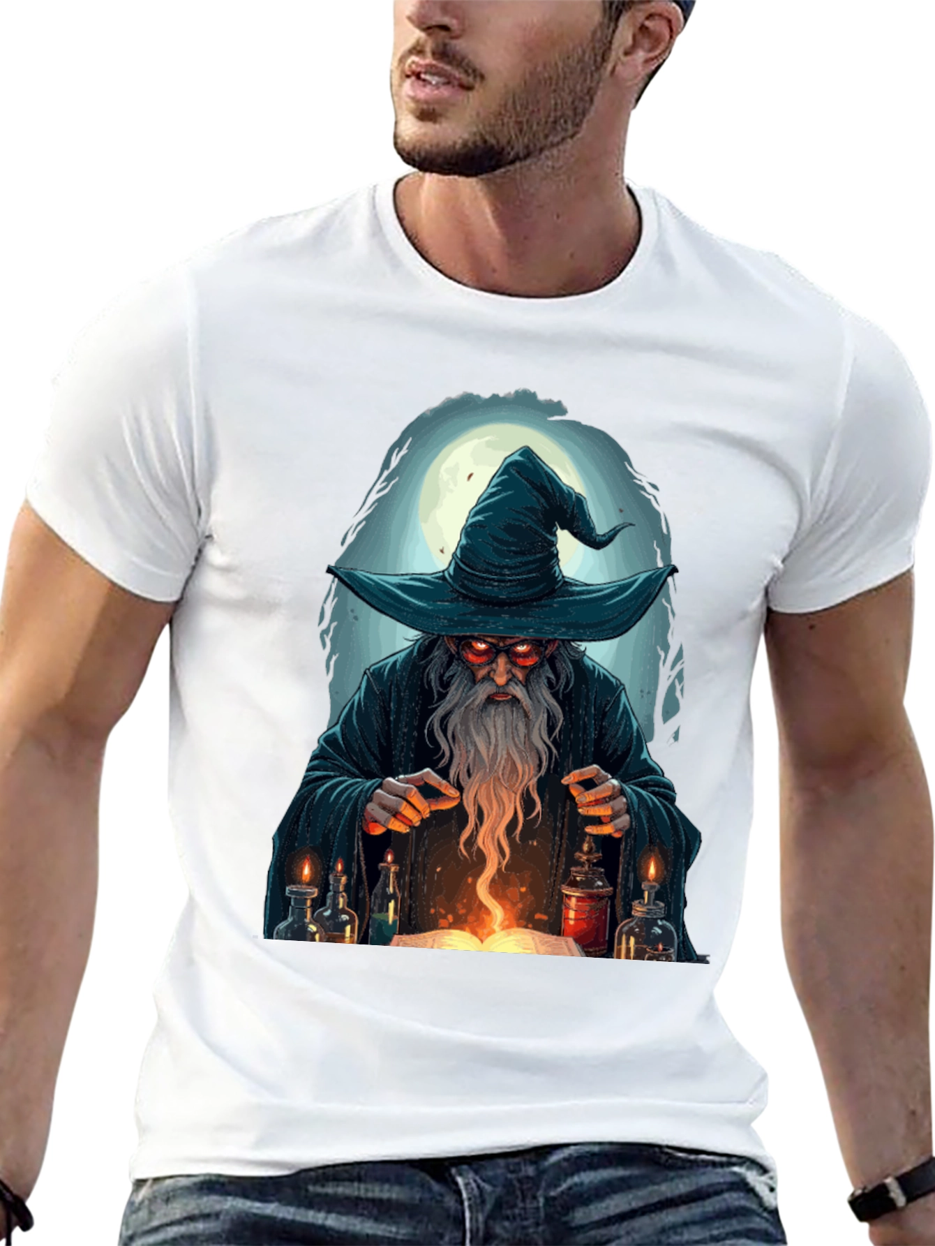 Wizard Graphic T-Shirt - Mystical Mage Design