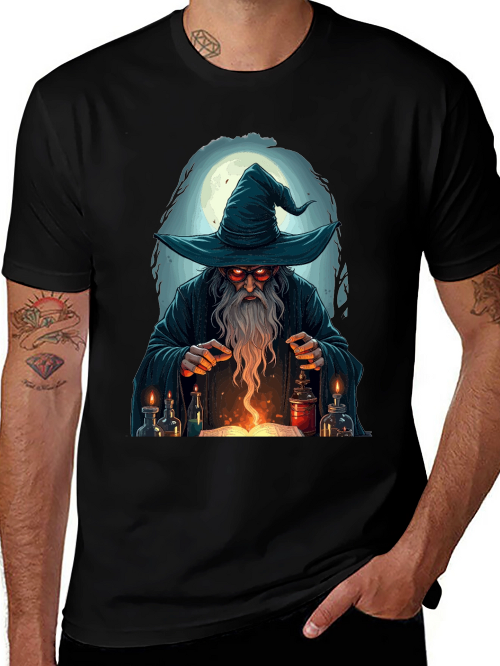 Wizard Graphic T-Shirt - Mystical Mage Design