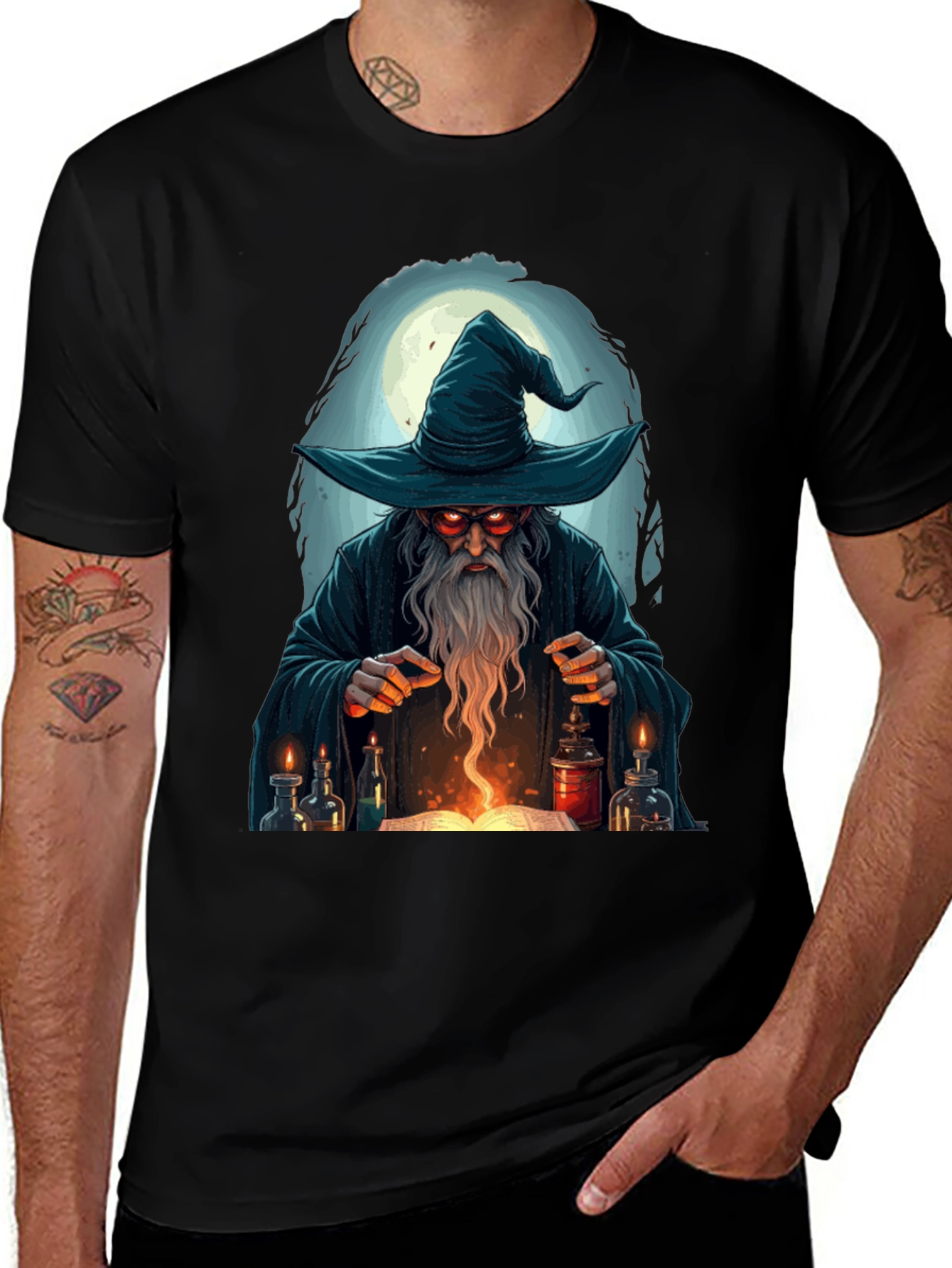 Wizard Graphic T-Shirt - Mystical Mage Design
