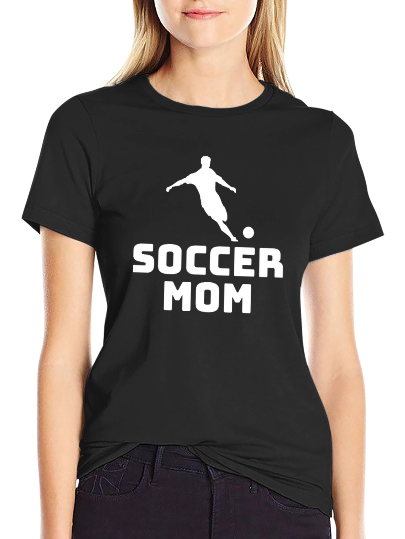 Soccer Mom Graphic Tee - Black Cotton T-Shirt