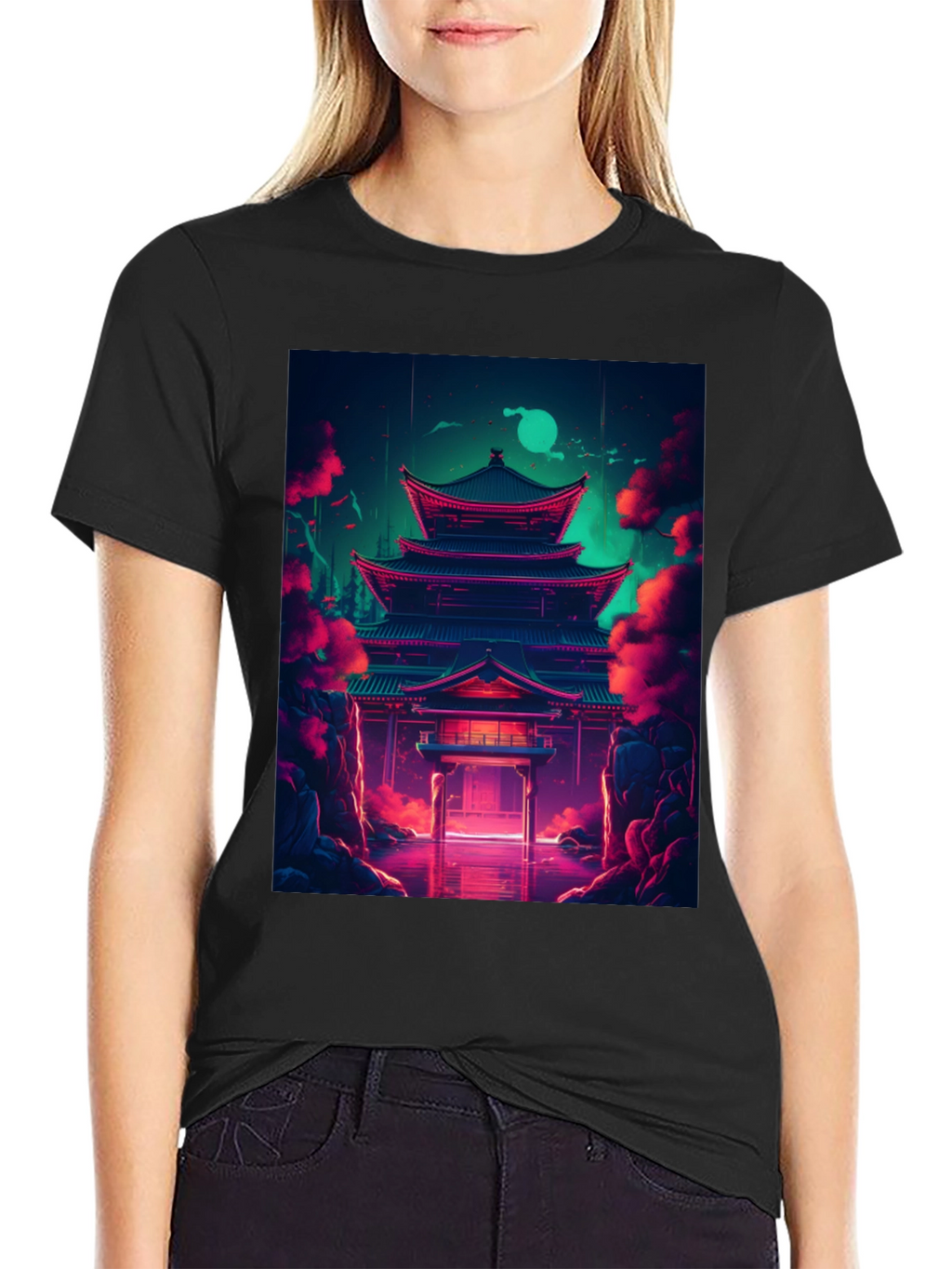Neon Temple Graphic Tee
