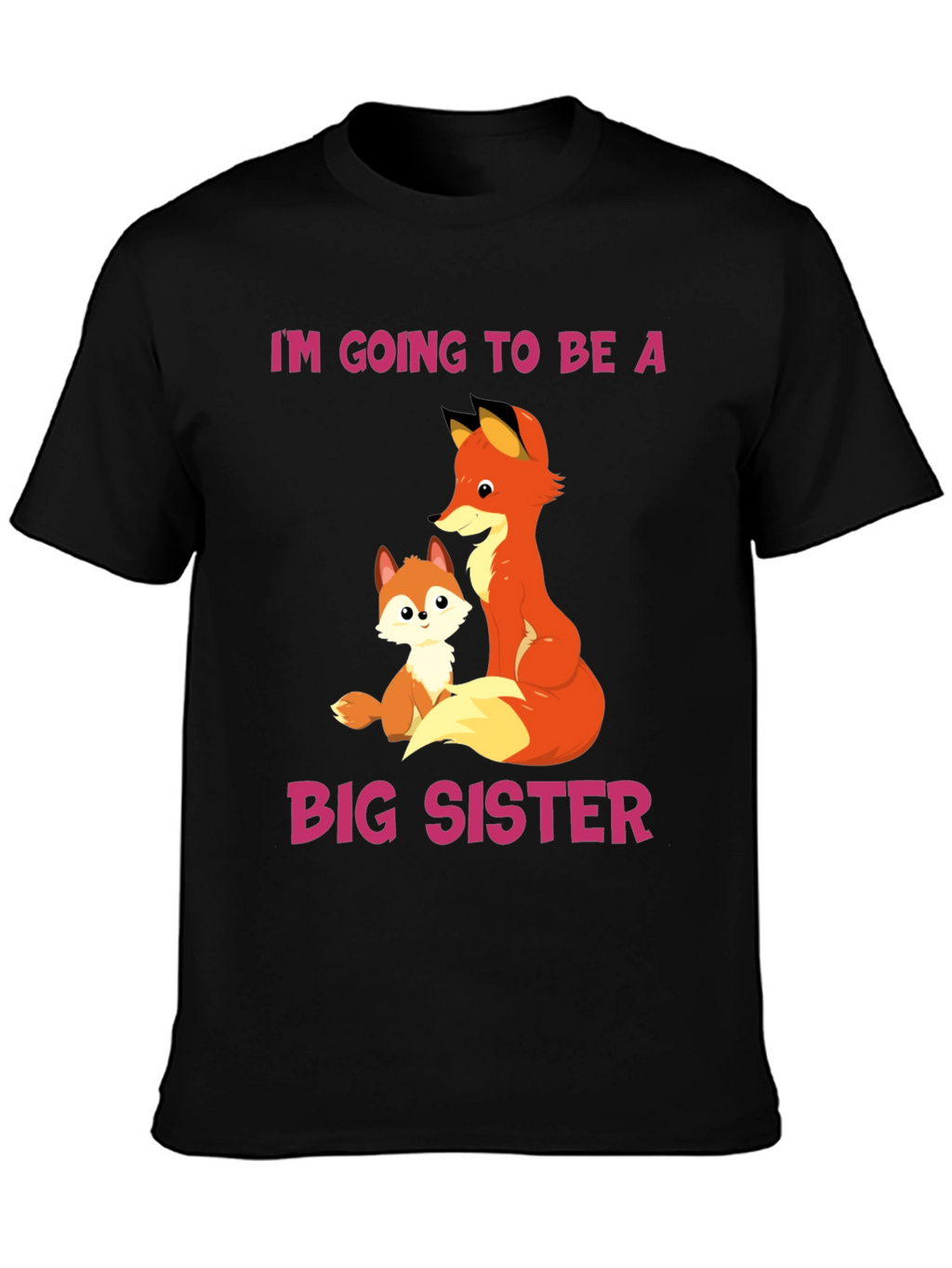 Big Sister Announcement T-Shirt with Fox Design