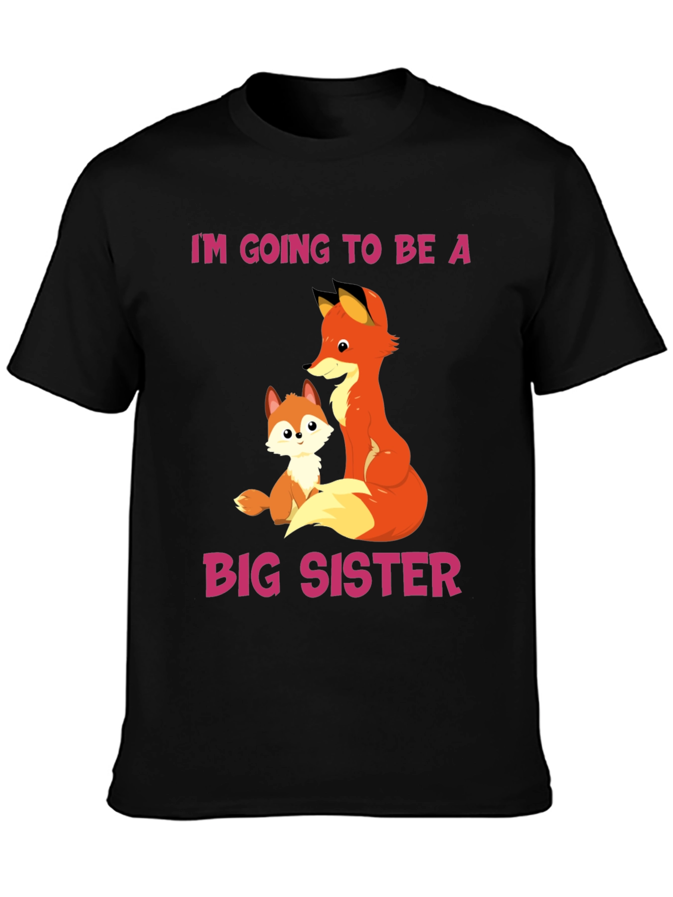 Big Sister Announcement T-Shirt with Fox Design