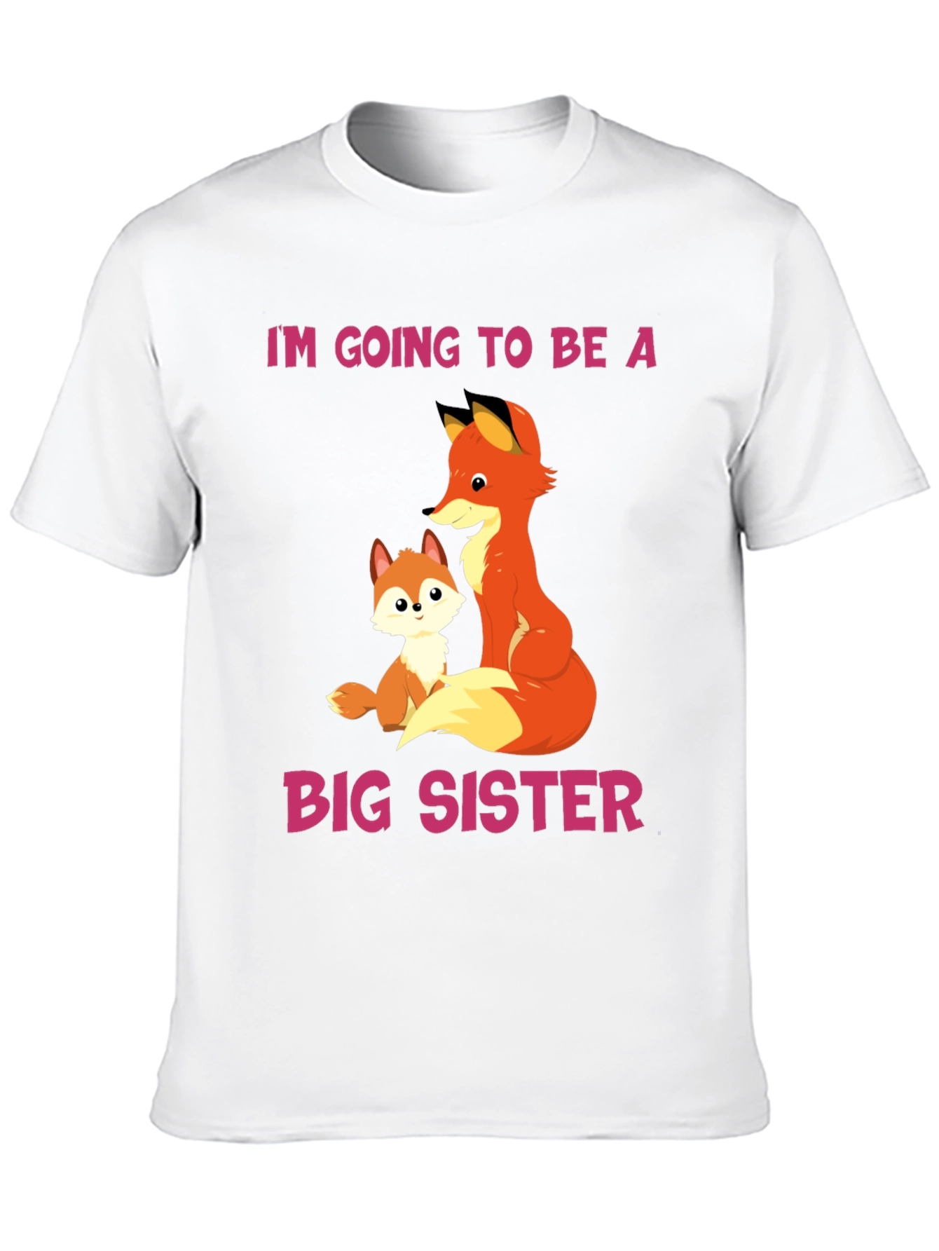 Big Sister Announcement T-Shirt with Fox Design