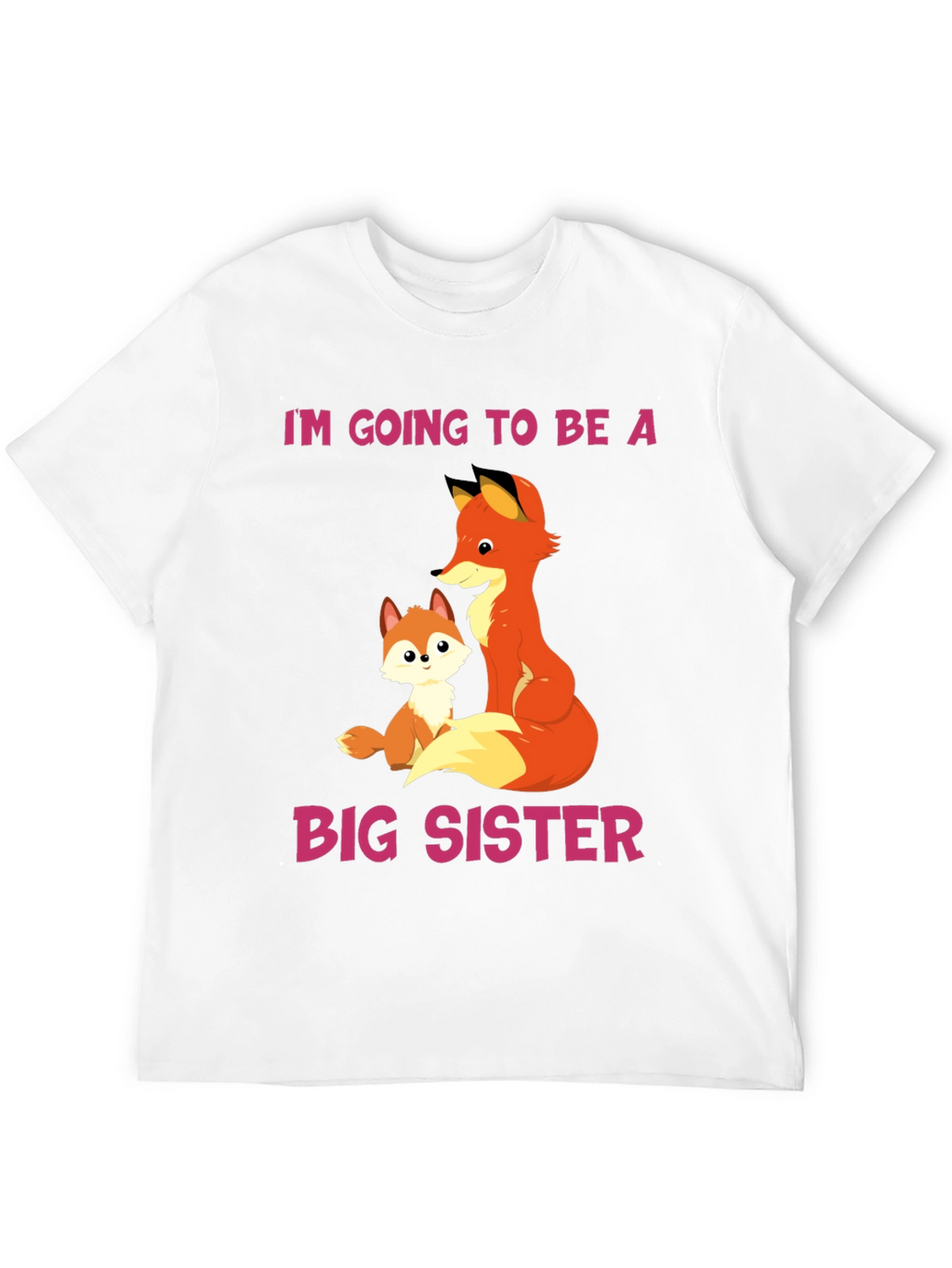 Big Sister Announcement T-Shirt with Fox Design