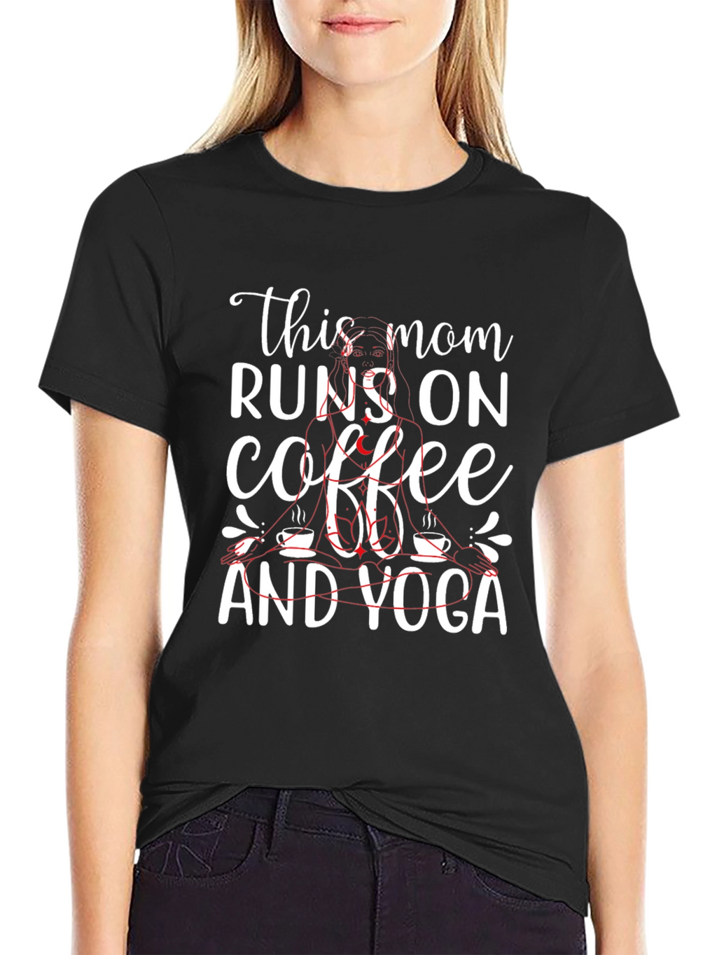 This Mom Runs On Coffee And Yoga T-Shirt