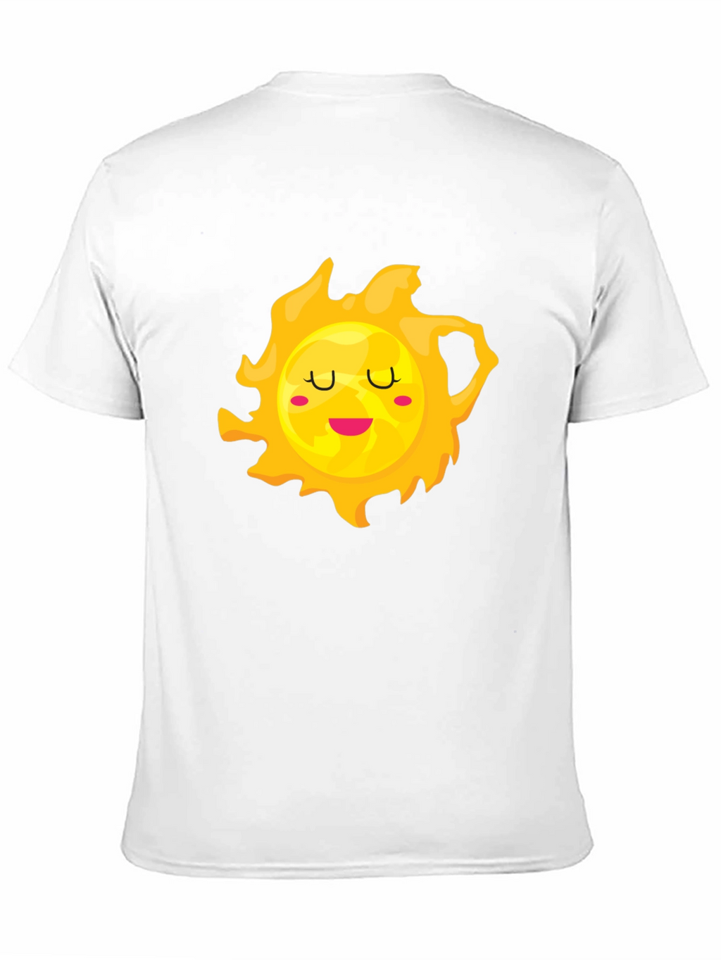 Cute Smiling Sun Graphic Tee - Black Cotton T-Shirt