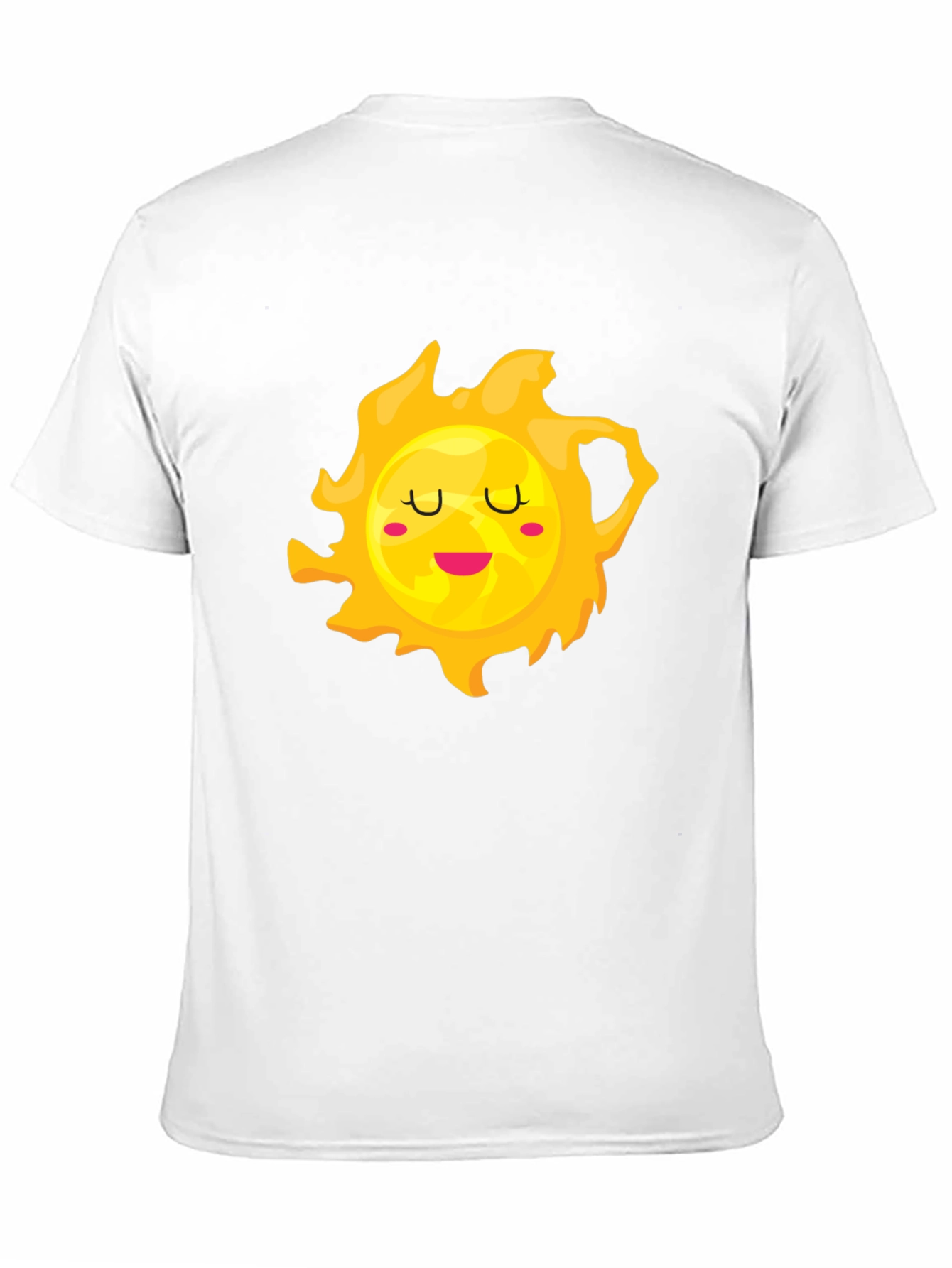 Cute Smiling Sun Graphic Tee - Black Cotton T-Shirt