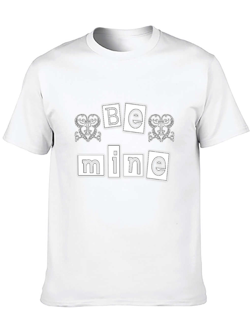 Be Mine Valentines Day Graphic T-Shirt - Black