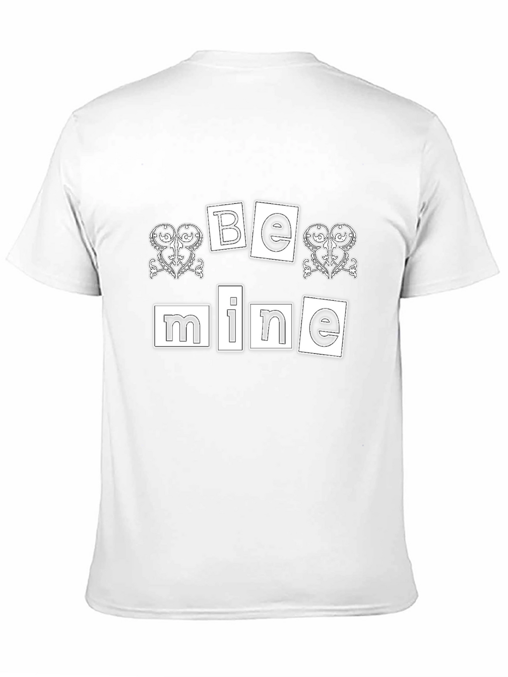 Be Mine Valentines Day Graphic T-Shirt - Black