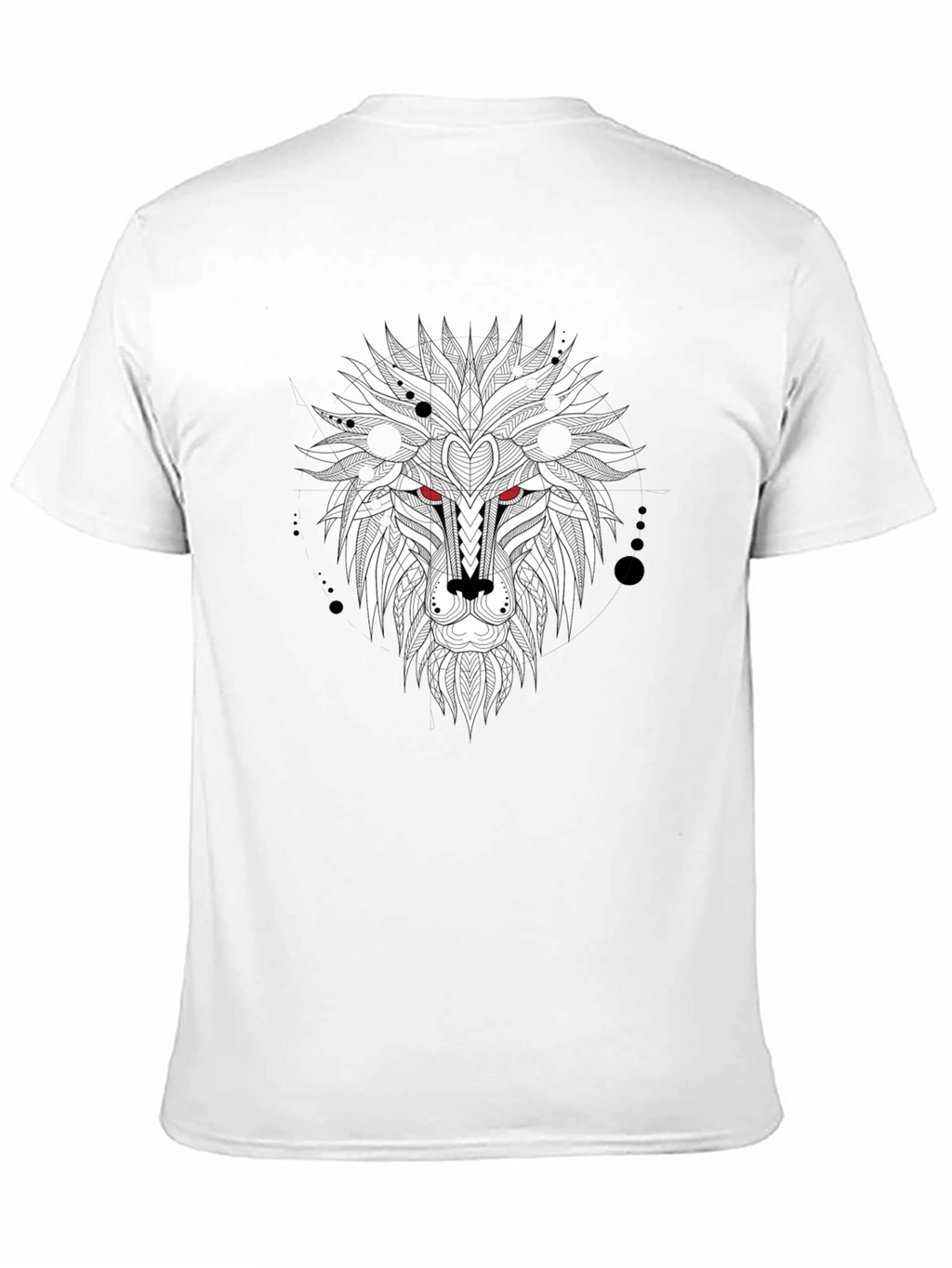 Geometric Lion Head Graphic Black T-Shirt