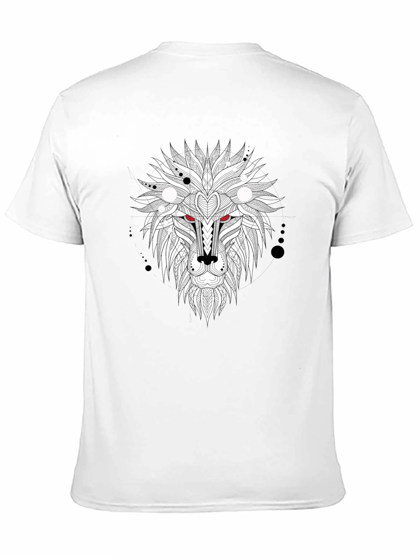 Geometric Lion Head Graphic Black T-Shirt