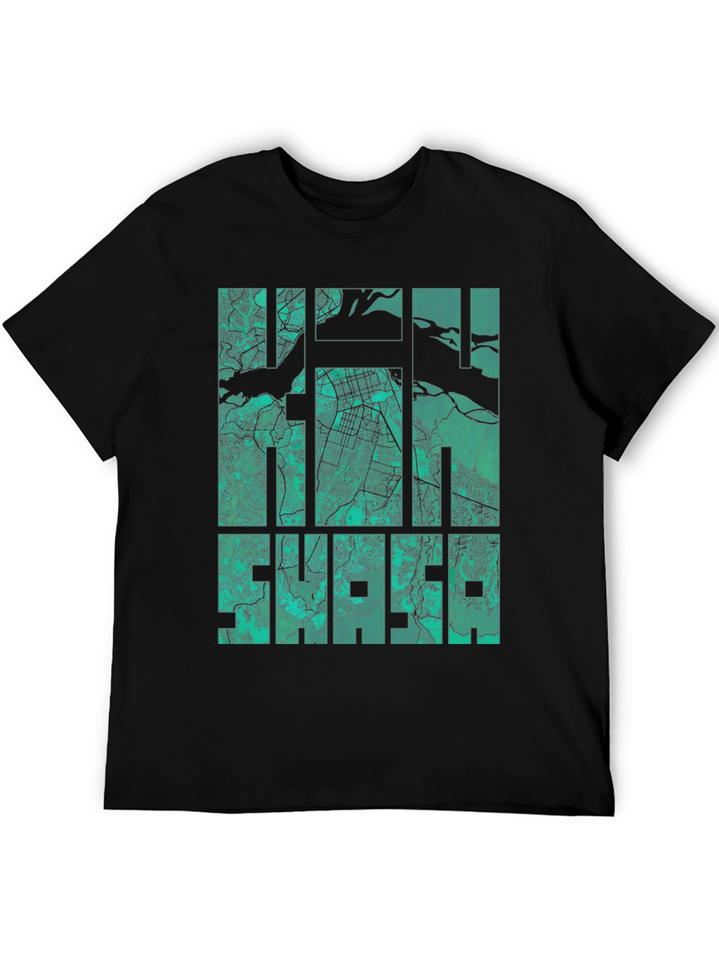 Halifax Map Graphic Print T-Shirt - Mens Black Tee